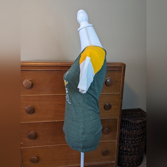 GREEN BAY PACKERS Football Short Sleeve Heathered Green NFL shirt - Picture 3 of 14